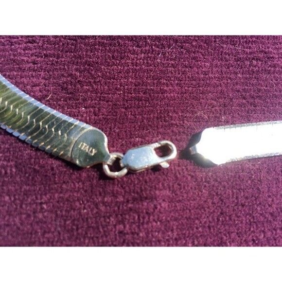 Sterling Silver Statement Piece Sleek 925 necklace 1cm wide VTG Italy NICE 38gr! - Picture 8 of 14